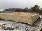 Строительство дома из бруса зимой.